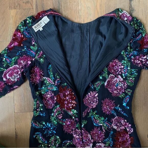 Vintage Sequin Evening Dress Size 12 - Picture 8 of 16